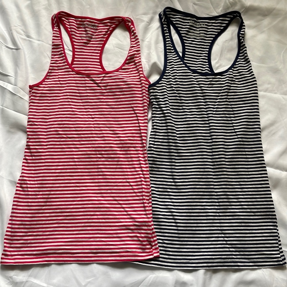 Two striped razorback tank tops size small